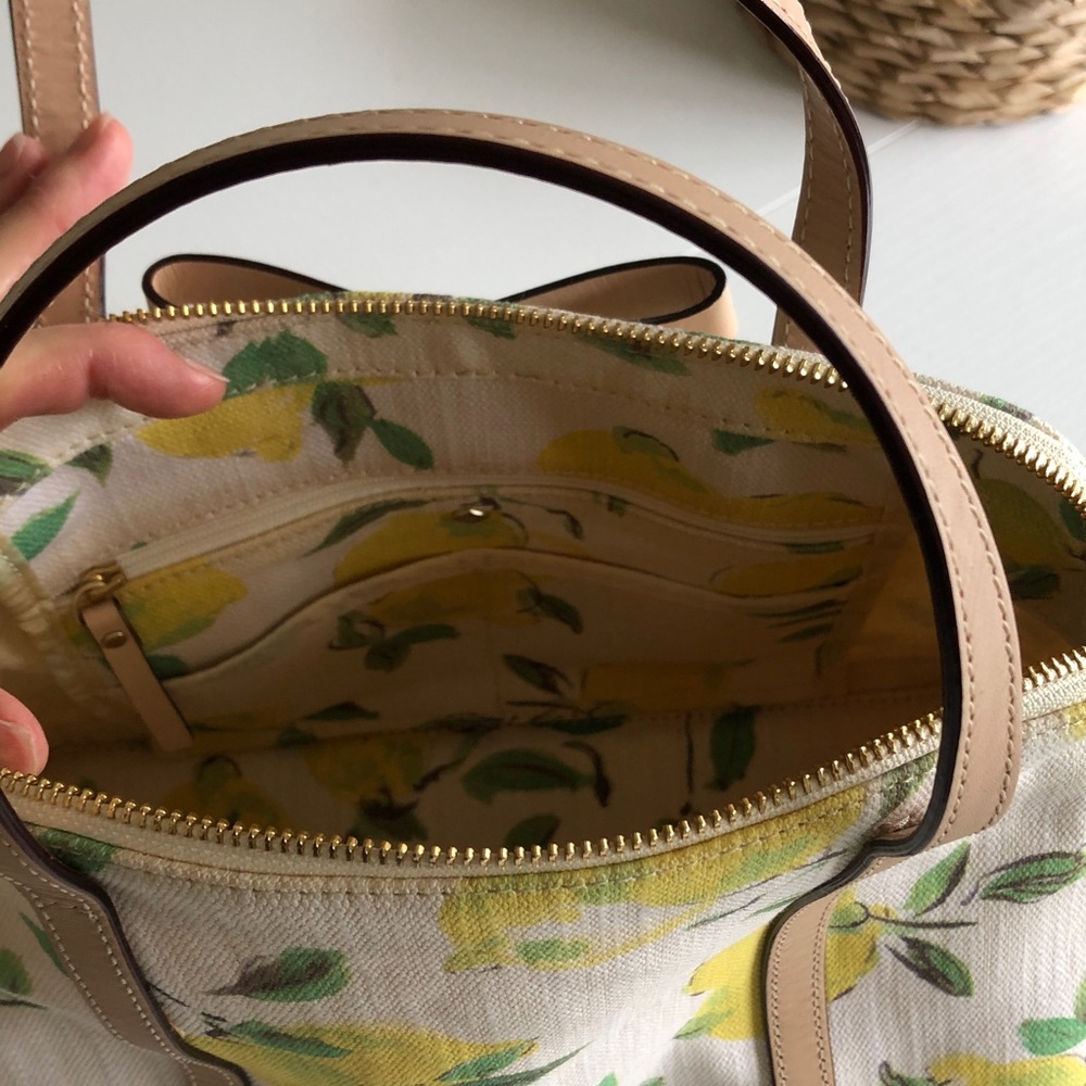 KATE SPADE Capri Espadrille Lemon Bow Rattan Straw Maise Satchel Crossbody bag - Picture 7 of 10